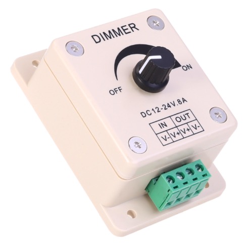 LED Dimmer 12-24V 8A with Rotary Potentiometer