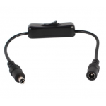 HS0583 5.5x2.1mm DC power cable with ON/OFF switch Black