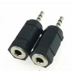 HS0664 2.5mm Male to 3.5mm Female Audio Stereo Headphone Jack Adapter Connector 