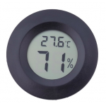 HS0683 Black Round LCD Display Thermometer Hygrometer 