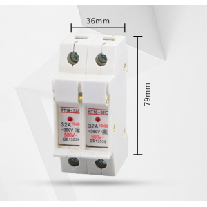 HS0837 RT18-32X  2 Pole 10x38mm DIN Rail Mount Fuse Holder Base 