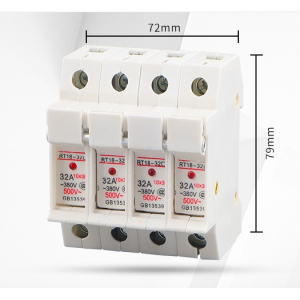 HS0839 RT18-32X  4 Pole 10x38mm DIN Rail Mount Fuse Holder Base 