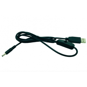 HS0875 Black USB to DC 5521 cable 120cm with button