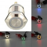 HS0965 DC 12V 12mm 4 Pin Momentary Switch Led Light Metal Push Button Waterproof Switch