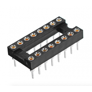 HS1166 30pc/Tube  16 Pins 2.54mm DIP Straight Plug Double Row Circular Hole IC Socket Connector Adapter