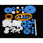 HS1227 80 Pcs Plastic RC Parts Lot, Plastic Gears, Pulley, Belt, Rack Gear Kit Gearbox Motor Gear Set