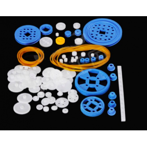 HS1227 80 Pcs Plastic RC Parts Lot, Plastic Gears, Pulley, Belt, Rack Gear Kit Gearbox Motor Gear Set