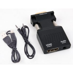 HS1267 VGA TO HDMI Adapter Converter  with Audio Power Cable 