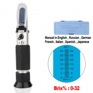 HS1648 Refractometer 0~32% RHB-32ATC Optical Sugar Food Beverages ATC Content RZ113 Meter Tool Test 