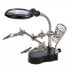 HS1667 Soldering Iron Stand Welding Tool With Magnifier LED Alligator Clip Holder Clamp TE-801