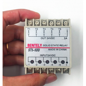 HS1675 ST5-5DD Five 5 Phase Solid State Relay SSR 24V DC to 24V DC DIN Rail