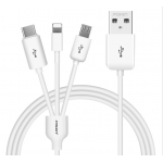 HS1680 Pisen TYPE-C+Micro +Iphone 6s/7/8 quick charging cable 1.2M