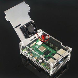 HS1728 Acrylic Case  + Fan for Raspberry Pi 4 