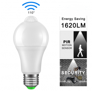 HS1766 IP42 LED PIR Sensor Bulb E27 12W 85-265V