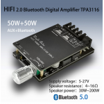 HS1824 HIFI Stereo Bluetooth 5.0 50W+50W TPA3116 Digital Power Audio Amplifier board TPA3116D2 AMP Amplificador Home Theater