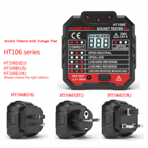 HS1974 HT106B HT106D HT106E Digital display socket tester plug polarity phase check detector Voltage test multi-function electroscope