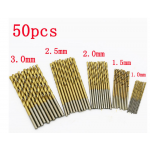 HS1996 50Pcs HSS High Speed Steel Drill Bits Set 1/1.5/2/2.5/3mm 