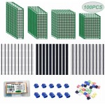 HS2575 100 Pcs PCB Board Kit Including 30 Pcs PCB Boards 30 Pcs 40 Pin 2.54mm Header Connector(Bonus: 10 Pcs 2P&3P Terminal Blocks and 30 Pcs Caps