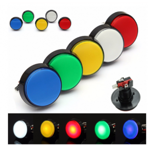 HS2178 Arcade Button 5 Colors LED Light Lamp 45MM Flat