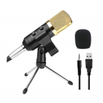 HS2183 Audio Dynamic USB Condenser Sound Recording Vocal Microphone Mic With Stand Mount