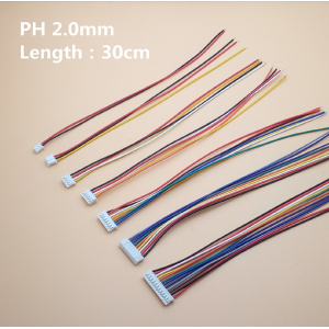 HS2220A 50pc/set PH 2.0 2/3/4/5/6/7/8/9/10 Pin Pitch 2.0mm Connector Plug Wire Cable 20cm 