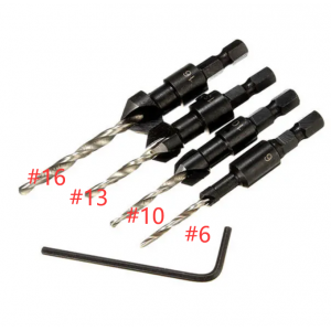 HS2247 DB-C2 4pcs Carpentry Countersink Drill Bit Set Woodworking Tools