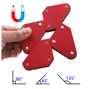 HS2271 4pcs/lot 4 Welding Magnet Magnetic Square Holder Arrow Clamp 45 90 135 9LB Magnetic Clamp for Electric Welding Iron Tools