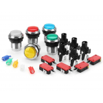 HS2310 Round 33MM Electroplated Red Blue Yellow White LED Push Button for Arcade Game Console Controller DIY