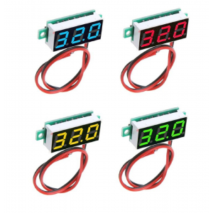 HR0201-1 0.28inch DC 2.5-30V Voltmeter Blue/Green/Red 2 wired 