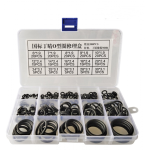 HS2418 200PCS/set Rubber O Ring Assortment kit oring Washer Gasket Sealing O Ring pack 15 Sizes with Plastic Box silicone rubber rings