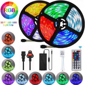 HS2588 IP20 12V 5050 RGB LED trip + 44key Remote Control +Adapter set