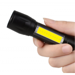 HS2590 Front XPE LED light 2 Modes  + Side COB Light USB Rechargeable Zoomable Mini LED Flashlight Suit