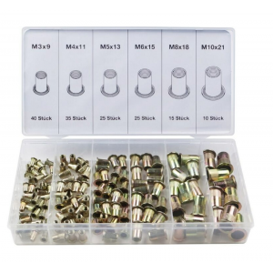 HS2615 Steel 150 pcs rivet nut Assortment Box Blind Rivet Nuts Set Anti-Oxidation