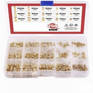 HS2621 250 Pcs M2 M3 M4 Female Thread Brass Knurled Threaded Insert Embedment Nuts Assortment Kit HS2621 250 Pcs M2 M3 M4 Female Thread Brass Knurled Threaded Insert Embedment Nuts Assortment Kit
