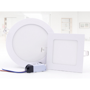 HS2628 LED panel light Round/Square,  3/6/9/12/15/24W