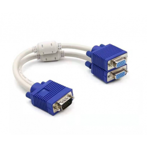 HS3185 VGA Male to 2 VGA Female Y splitter cable