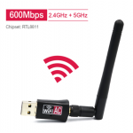 HS2754 Dual Band USB WiFi Adapter 600mbps Dual Band 2.4/5.8ghz Wireless LAN USB WiFi Adapter 802.11ac With Antenna