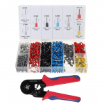 HS2789 0.25-10mm² Adjustable Crimper 1200PCS Wire Terminals + Crimping Plier WXC8 6-4 Tools Set