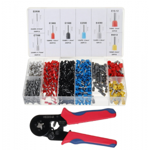 HS2789 0.25-10mm² Adjustable Crimper 1200PCS Wire Terminals + Crimping Plier WXC8 6-4 Tools Set