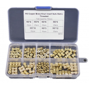 HS2824 150pcs *M3 Brass Metric Threaded Nut 