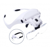 HS2863 AAA battery Powered 5 Lens Loupe Eyewear Magnifier With Led Lights Lamp Interchangeable Lens 1.0X-3.5X Magnification Wearing Glasses