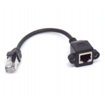 HS2924  RJ45 Male to Female Screw Panel Mount  Extension Cable 30cm