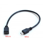 HS2927 Micro USB Male To Mini USB Female Adapter Data Cable 50cm
