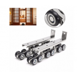 HS2935 1 Pair/set Cold Rolled Steel Sliding Door Rollers Closet Hardware Kit 12 Wheels Used In Rail Track Linear Motion System