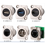 HS3019 D type Metal USB2.0/USB 3.0/HDMI/CAT6/LC/E8FDP socket panel mounting