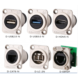 HS3019 D type Metal USB2.0/USB 3.0/HDMI/CAT6/LC/E8FDP socket panel mounting