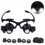 HS3064 10X 15X 20X 25X LED Double Eye watch repair Magnifier with light