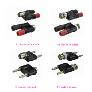 HS3146 BNC to TWO Dual Banana Male Plug & Female Jack RF Coaxial Converter