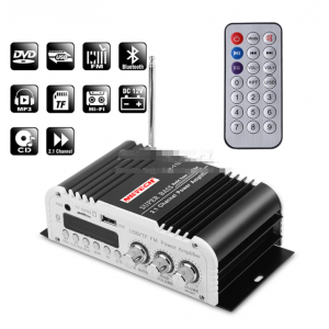 HS3183 HY-118 Car Power Amplifier Digital Audio Player Bluetooth 2.1 Channel 45W 2x 20W Hi-Fi Stereo Super BASS AMP USB TF CD FM