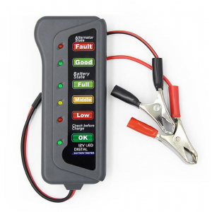HS3215 Mini 12V Car Battery Tester 6 LED Lights Display Auto Car Diagnostic Tool Car Battery Alternator for Cars Vehicle Motorcycle